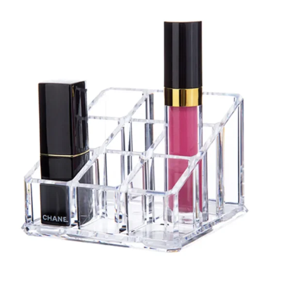 Organizador Maquillaje Para 9 Labiales Acrílico Transparente JN-809