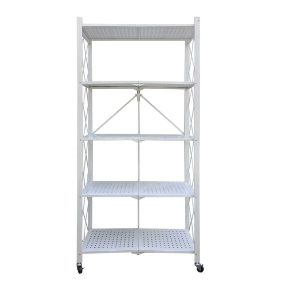 Estante Plegable 5 Pisos Blanco y Negro 158x71x34cm