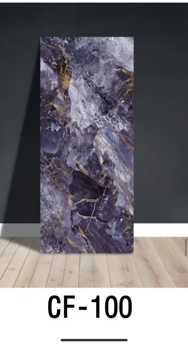 Vinilo Símil Mármol Blanco Violeta y Dorado Autoadhesivo 40cm X 80cm