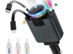 Cargador Para Auto 5 En 1 USB C Y Iphone con Luces Estrella Lu-8228