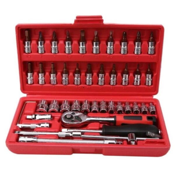 Juego de 46 llaves de Trinquete de 1/4” con Estuche de Almacenamiento - Image 2