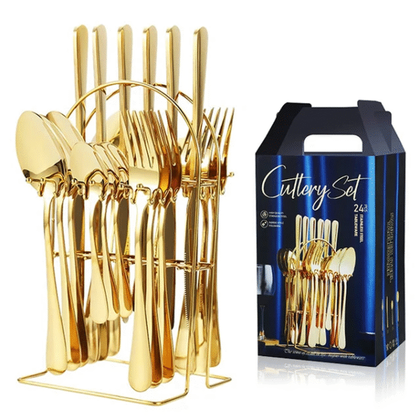 Juego de cubiertos 24 Pzs Con Soporte Para Utensilios