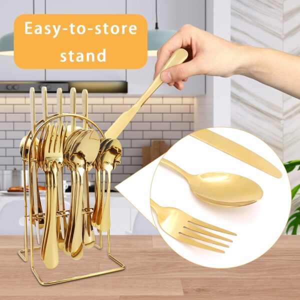 Juego de cubiertos 24 Pzs Con Soporte Para Utensilios - Image 2