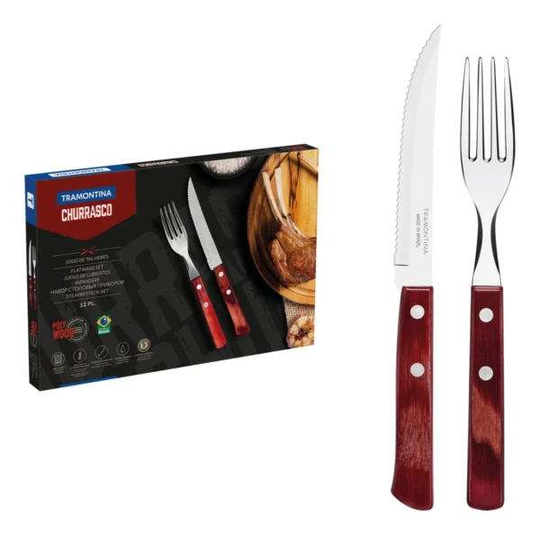 Set de Cubiertos Tramontina para Asado Acero Inox 12 piezas - Image 3
