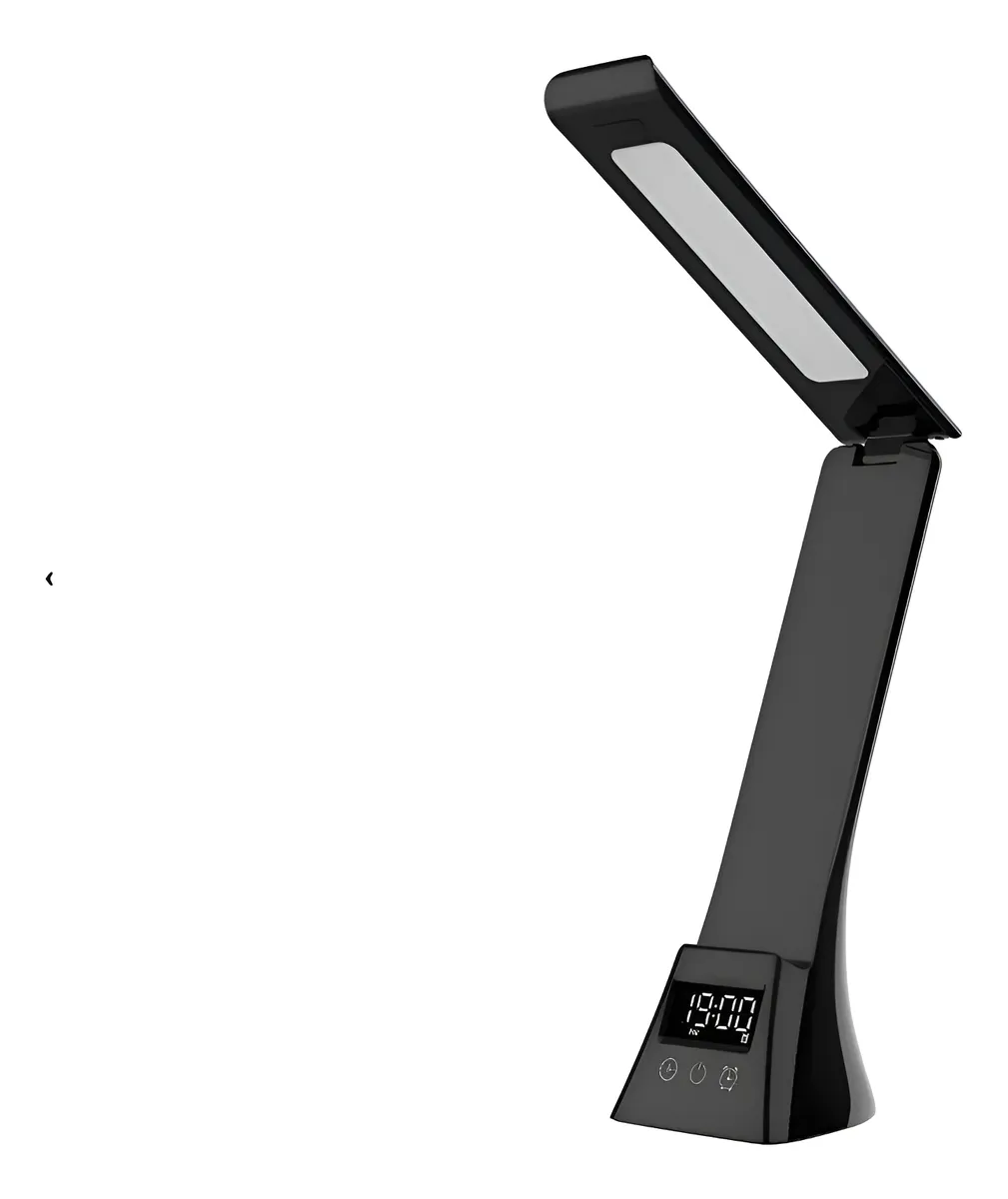 Lampara De Escritorio Con Cargador Wireless Reloj 15w