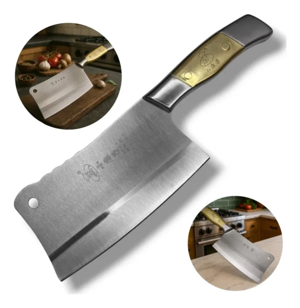 Hachuela Cocina Hacha Chef Enteriza Trozar Plateada 29cmcb604