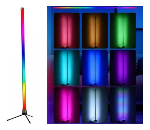 Tubo Luz Lampara Pie Esquinero Led Rgb Deco 1.20 Metros