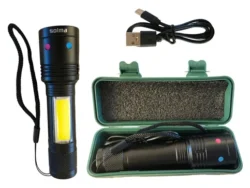 Linterna Táctica Led Recargable Usb Zoom Estuche