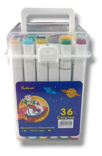 Marcadores Solma Touch Jinat Doble Punta Indelebles 36 Unid - Image 2