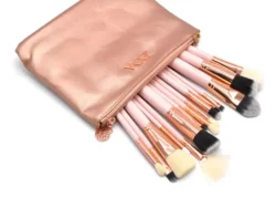 Set 15 Brochas Pinceles Maquillaje Profesional Con Estuche Zocna