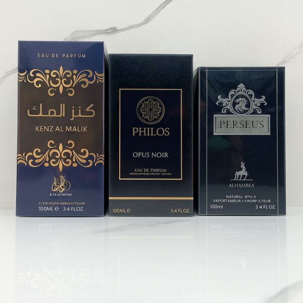 Combo Emprendedor 3 Perfumes Masculinos 100ml Kenz Al Malik, Philos Opus Noir, Perseus ✨
