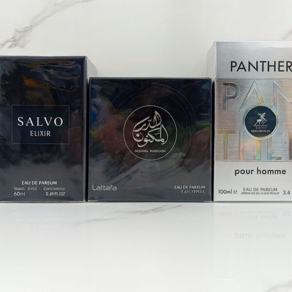 Combo Emprendedor 3 Perfumes Masculinos Salvo Elixir, Panther y Dar Al Maknoon ✨