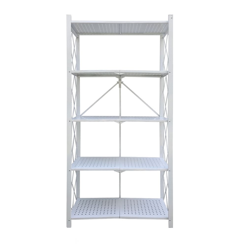 Estante Plegable 5 Pisos Blanco y Negro 158x71x34cm (Sin rueditas)