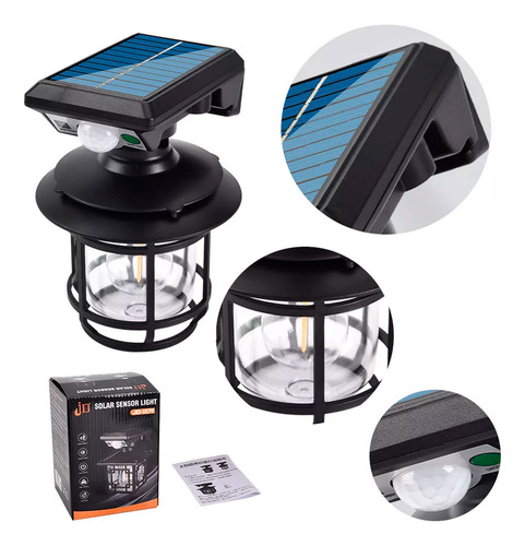Lampara solar farol con sensor movimiento JD-1578/1579