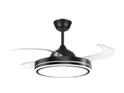 Ventilador De Techo 4 Aspas Retractil Borde Metalico s Luz Led Seis VT-203