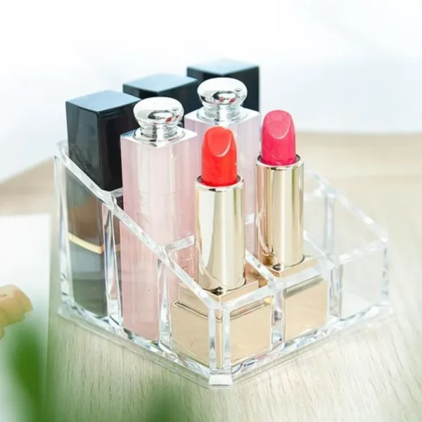 Organizador Maquillaje Para 9 Labiales Acrílico Transparente JN-809 - Image 2