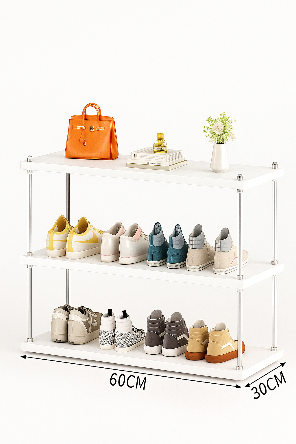 Organizador de Zapatos 3 Niveles Diseño Compacto y Moderno 60*30*100cm YZ-1003