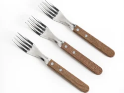 Tenedores Mango Madera Acero Inoxidable Set X3 Cubiertos