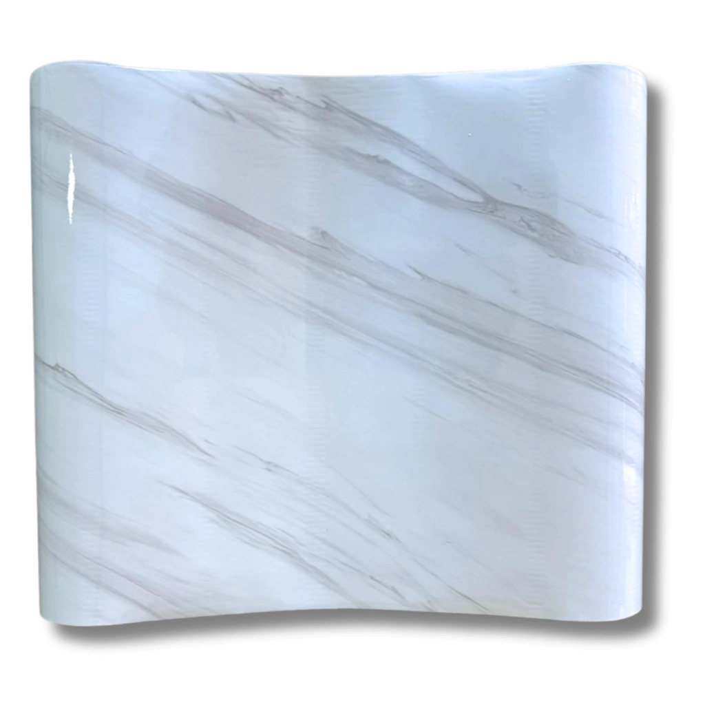 Rollo Vinilo Símil Mármol Decorativo Autoadhesivo Duracal 10mt*60cm Blanco y Beige