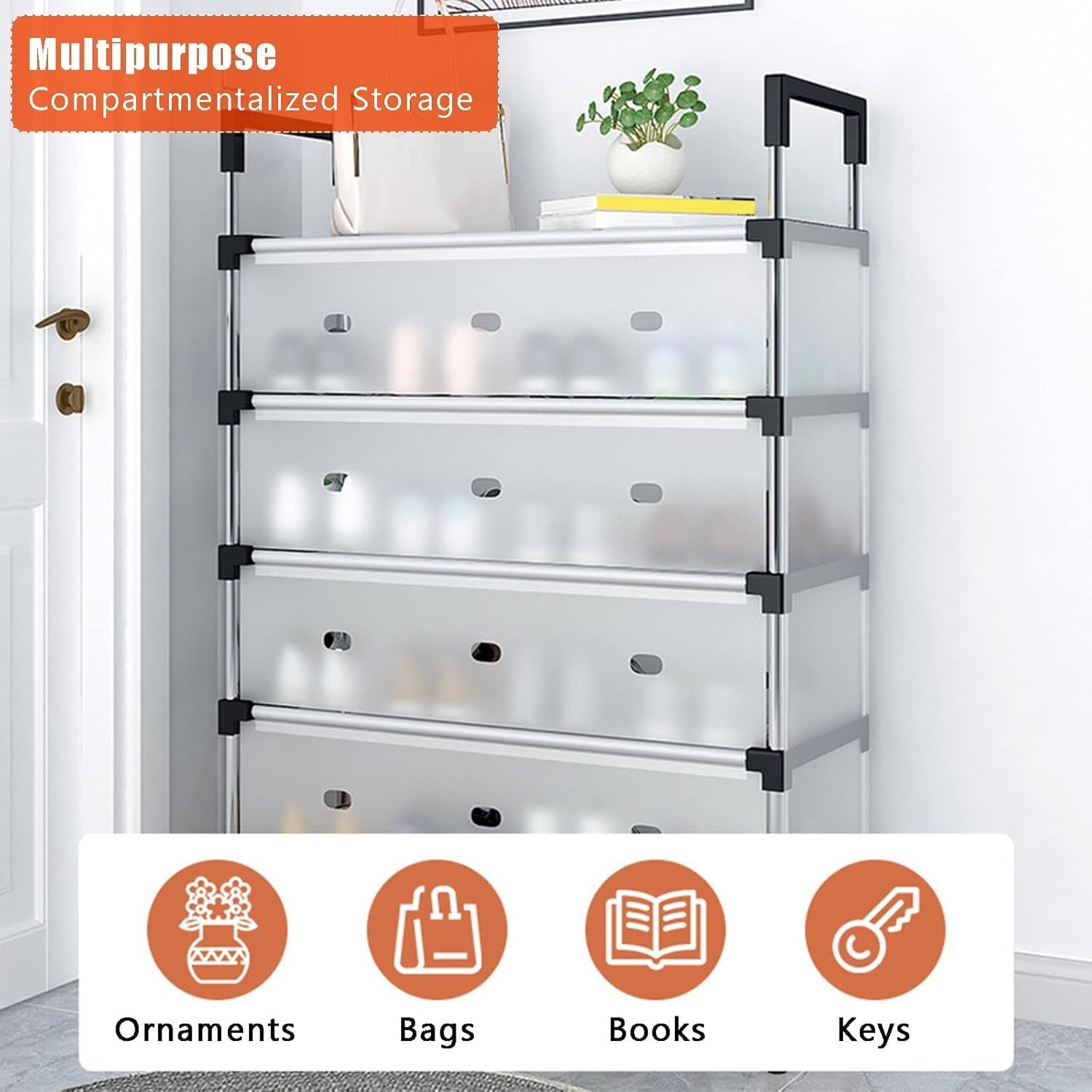 Zapatero de 6 Niveles con Capas Antipolvo 66*30*113cm FC-06 - Image 4