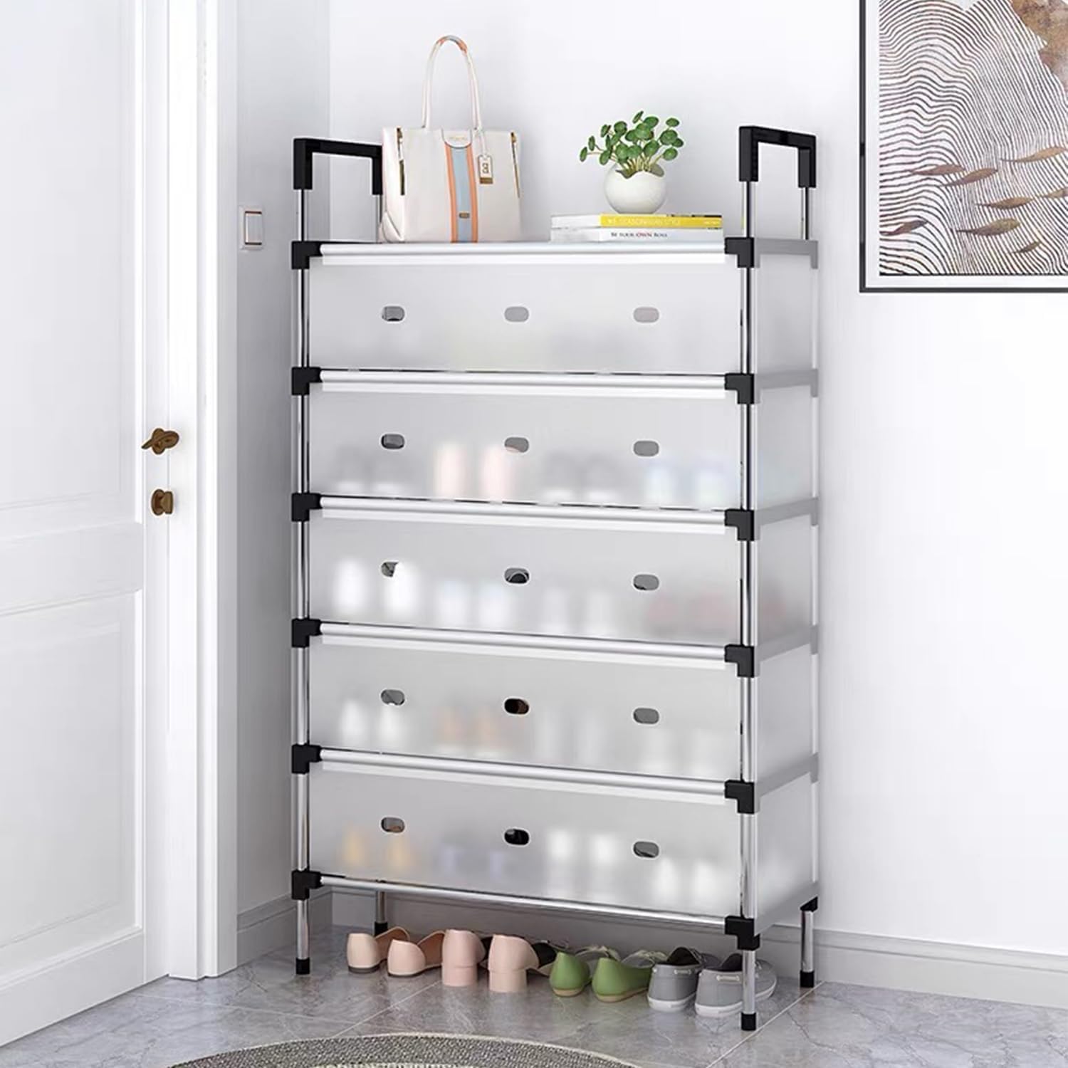 Zapatero de 6 Niveles con Capas Antipolvo 66*30*113cm FC-06