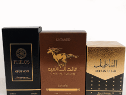 Combo Perfume 6 Qaed Al fursan Marrón, Philos Opus Noir y Sultan Al Lail