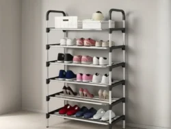 Organizador Multiuso Calzado Zapatos 7 Estantes Desarmable Plateado 55*28*127cm 8013-6