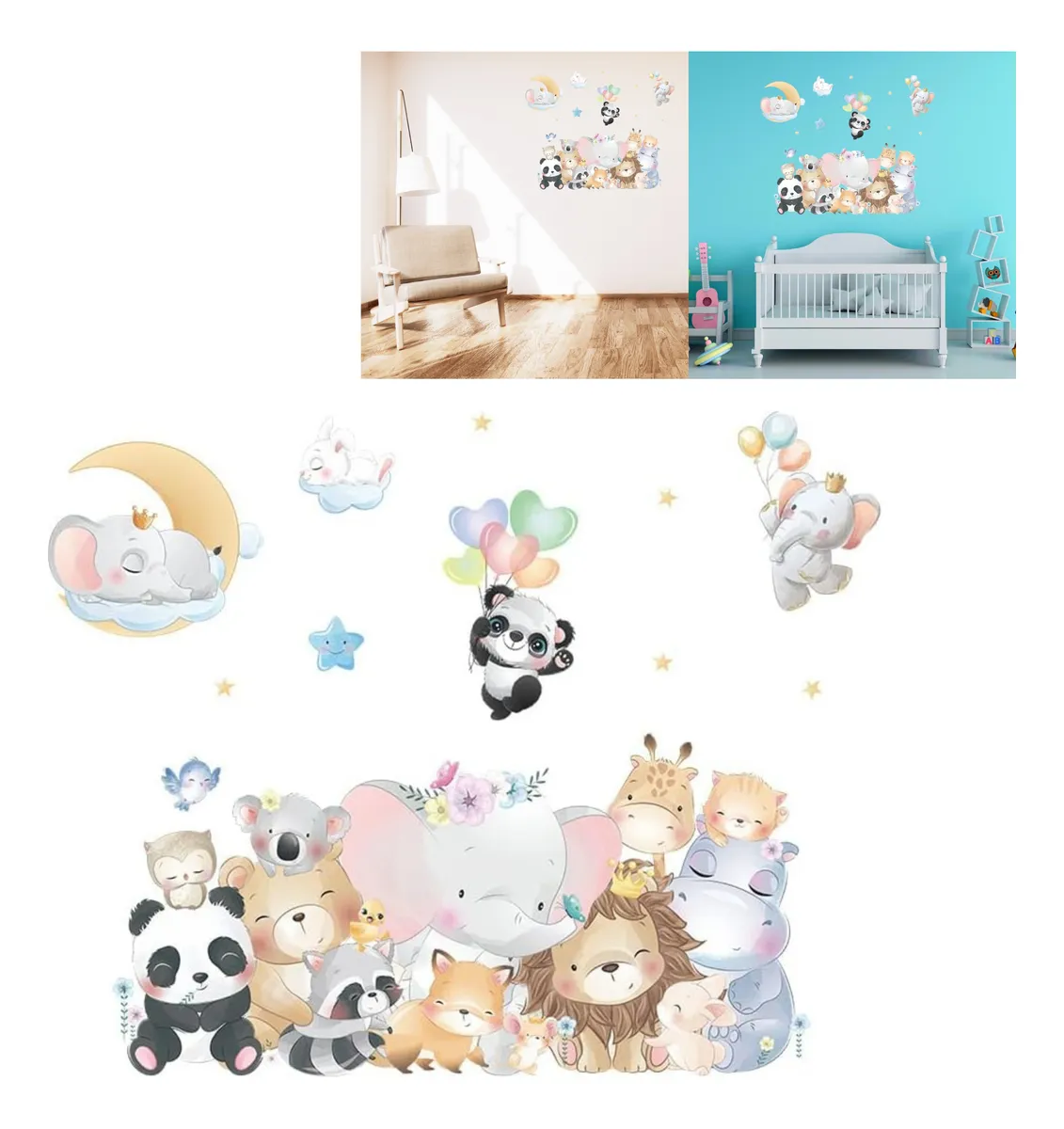 Vinilo Autoadhesivo Infantil Mural Pared Animales 25x70cm - Image 3