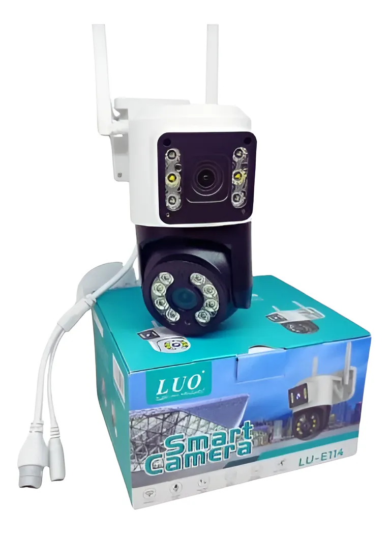 Cámara De Vigilancia Domo Luo Lu-e114 Doble Camara Blanco