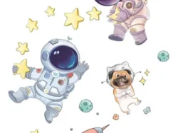 Vinilo Autoadhesivo Infantil Mural Pared Astronauta 90x30cm
