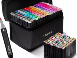 Set 120 Marcadores Doble Punta Con Estuche Plumones Artístico
