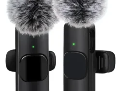 Microfono Corbatero Inalámbrico  Con Pelusa Viento TIPO C DUAL K11