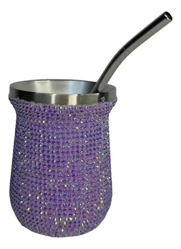 Set Termo 1200ml + Mate 260ml Acero Inox Diamante BRILLANTE Strass - Image 6