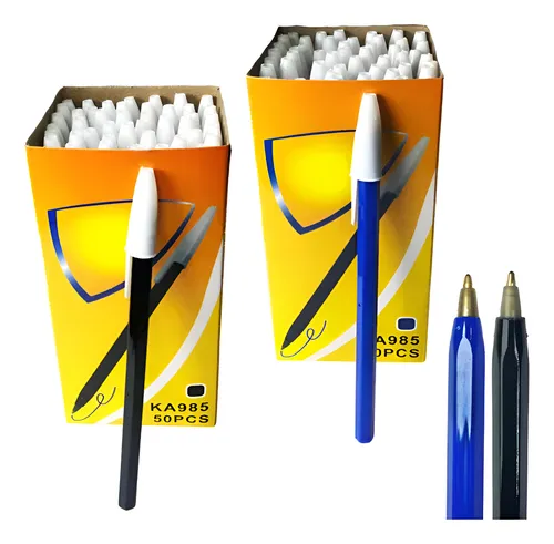 Caja de Lapiceras x50 Pcs Azul/Negra KA985