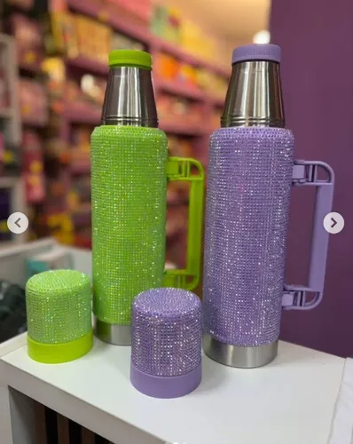 Set Termo 1200ml + Mate 260ml Acero Inox Diamante BRILLANTE Strass - Image 7