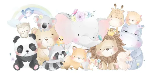 Vinilo Autoadhesivo Infantil Mural Pared Animales 25x70cm - Image 2