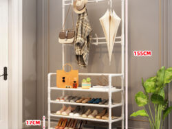 Rack Multifuncional Zapatero Y Perchero Organizador Estantes 60*26*155cm TM4-60