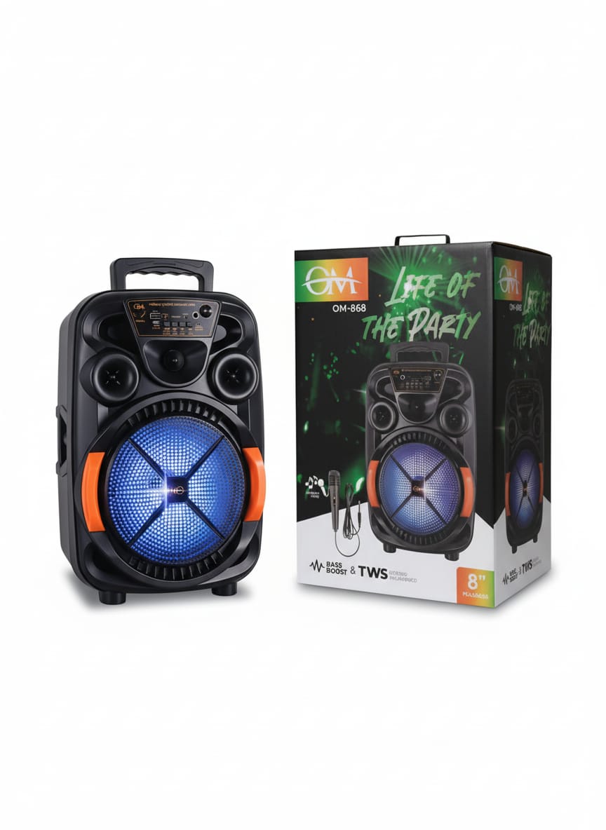 Parlante Bluetooth Portátil OM-868 "Life of the Party" 8 PULGADAS