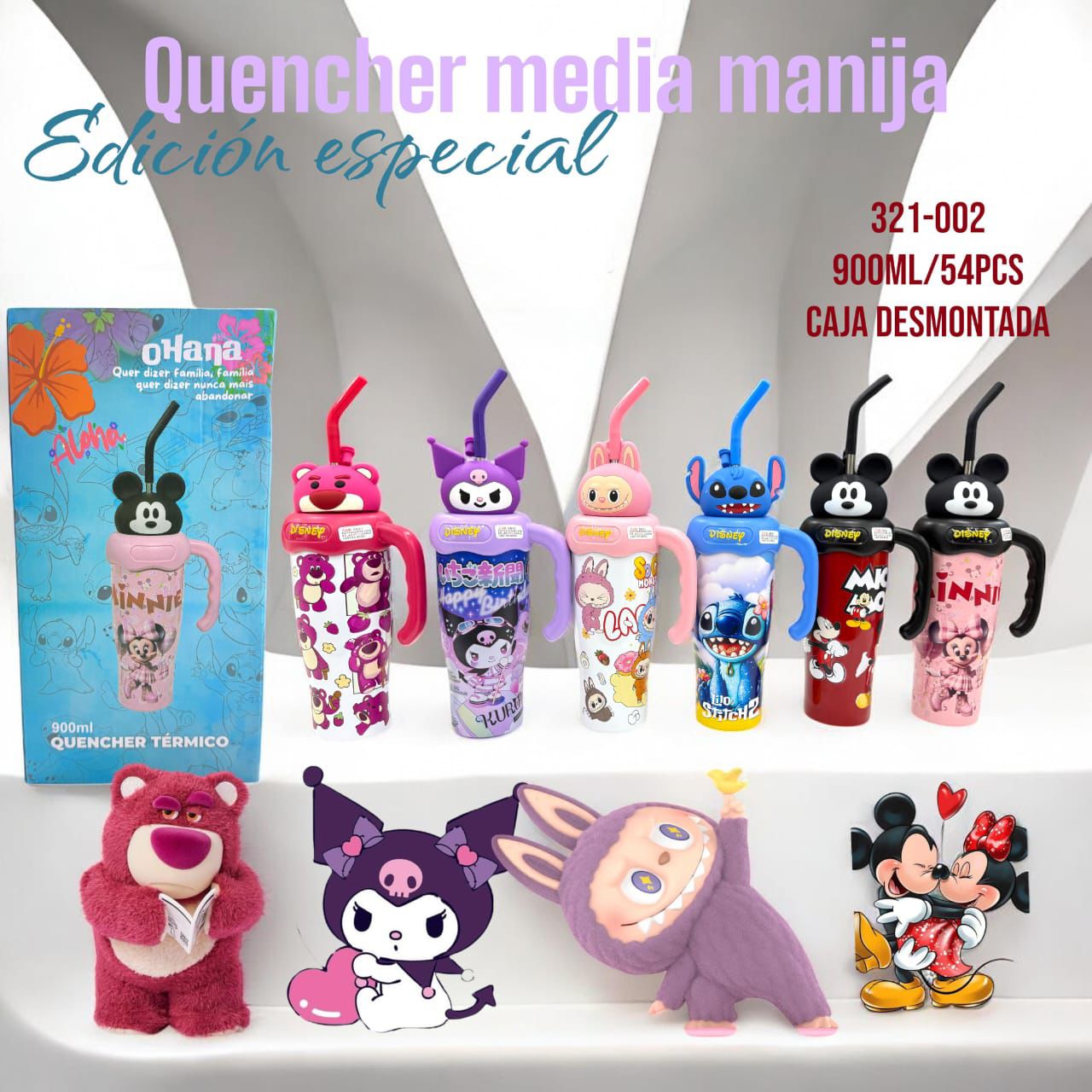 Vaso Quencher 900ml Con Cabeza de Varios Personajes - Image 2