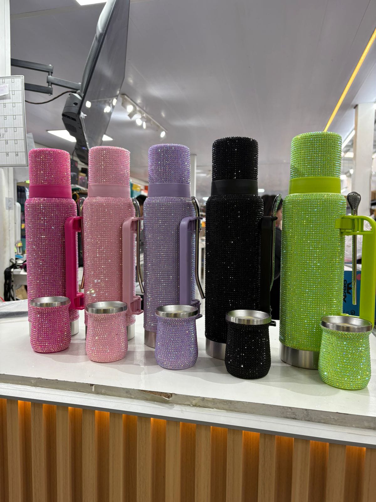 Set Termo 1200ml + Mate 260ml Acero Inox Diamante BRILLANTE Strass - Image 8