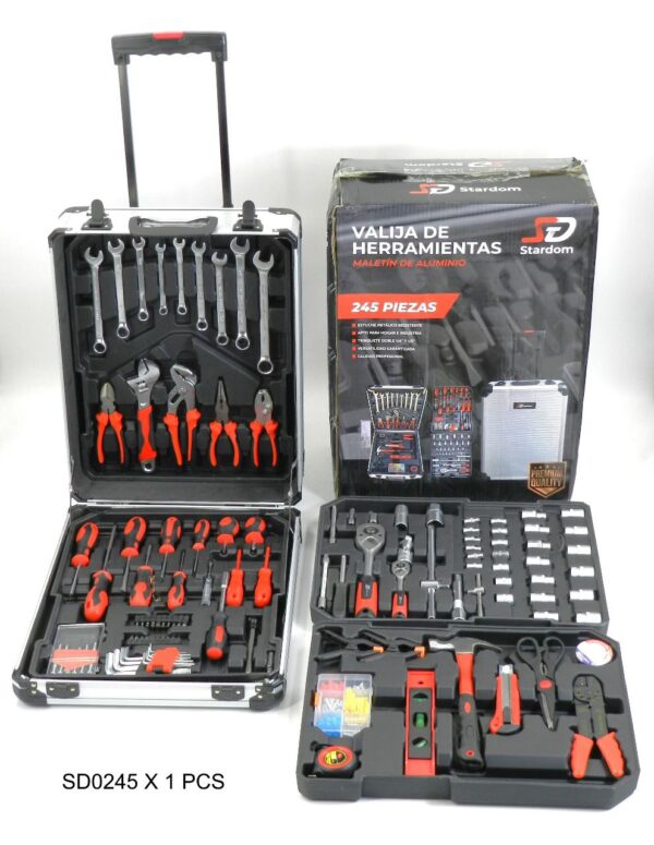 valija de herramientas 245 pcs maletin aluminio stardom
