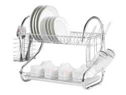 Secaplatos Doble Con Bandeja Y Cubiertero De Acero Oryx OR-742