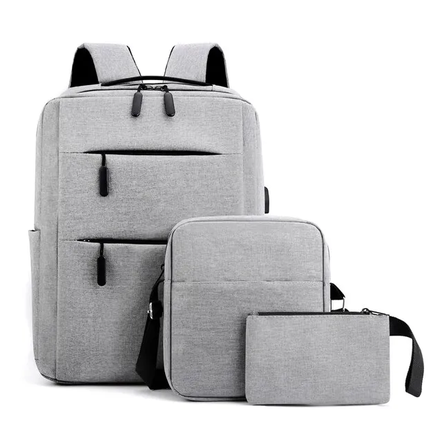 Kit Mochila Antirrobo Urbana Para Notebook Morral Estuche 3 en 1