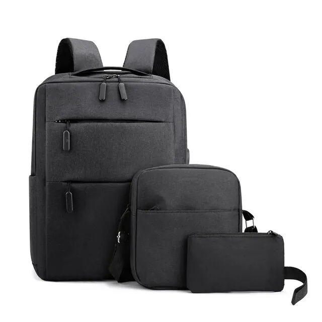 Kit Mochila Antirrobo Urbana Para Notebook Morral Estuche 3 en 1 - Image 4