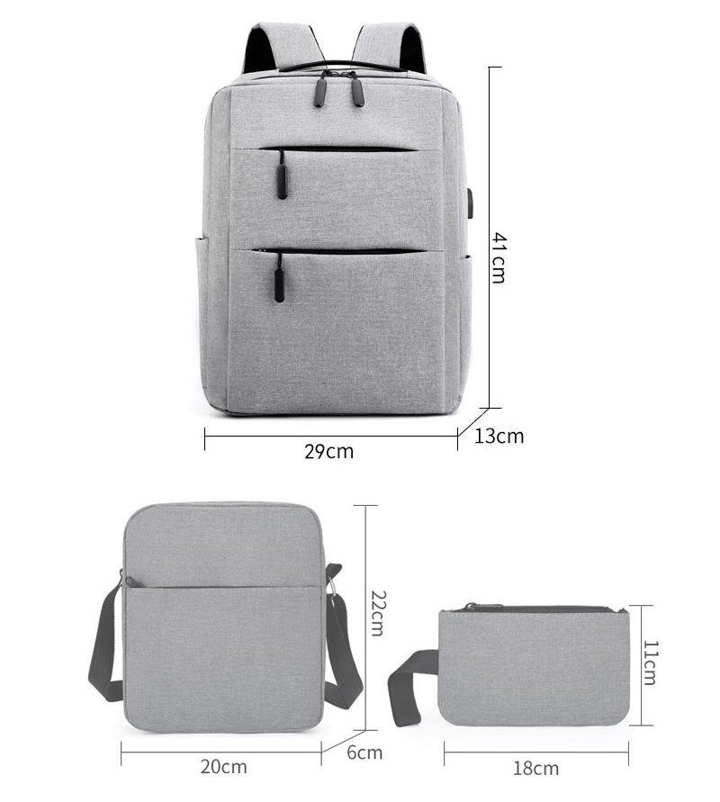 Kit Mochila Antirrobo Urbana Para Notebook Morral Estuche 3 en 1 - Image 3