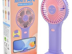 Mini ventilador recargable con soporte Carita Feliz 5v