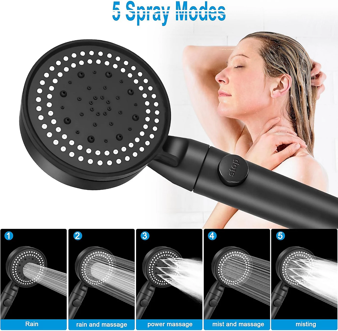 Cabezal de ducha y manguera 5 Modosav3017 - Image 2