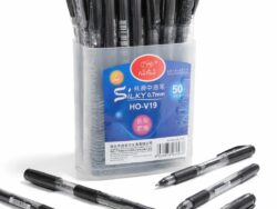 Set 50 Lapiceras Con Estuche Rigido Exhibidor HO-V19 NEGRO