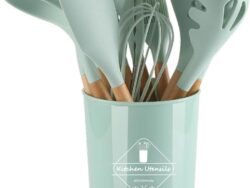 Set Utensilios de cocina de silicona con soporte 12 piezas