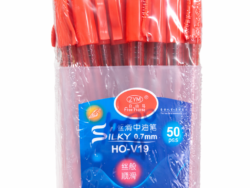 Set 50 Lapiceras Con Estuche Rigido Exhibidor HO-V19 ROJO